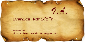Ivanics Adrián névjegykártya